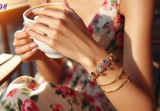 دستبند ژوپینگ نگین‌دار ، بدلیجاتی بادوام، قیمت مناسب و مشابه طلا