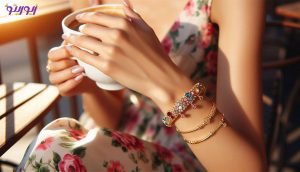 دستبند ژوپینگ نگین‌دار ، بدلیجاتی بادوام، قیمت مناسب و مشابه طلا