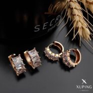 گوشواره حلقه ای 4 نگین ژوپینگ